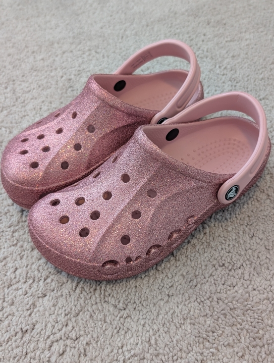 CROCS Shoes - Crocs Baya Pink Glitter Clogs US Women's 7 or Men's 5 Sparkle Barbie Classic